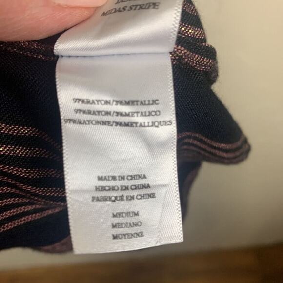 Rails Dress Stripe Black Metallic Jasmine Midas Tunic Mini Size Medium - Picture 6 of 7